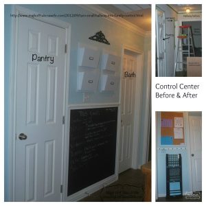 Turn a small hallway into a family control center! Conquer school paper clutter! All for around $100 ControlcenterCollage