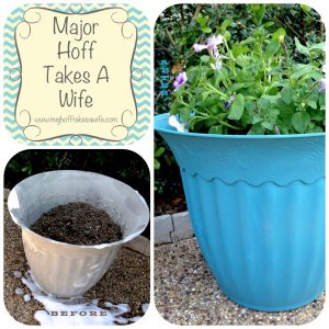 Beforeafterplanter valspar spraypaint outdoor
