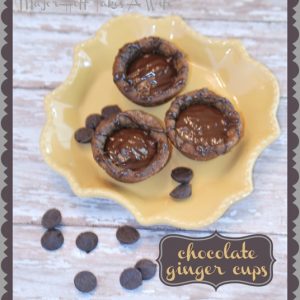 Chocolate Ginger Cups using Immaculate Baking Company Ginger Spice Cookie Dough Yellow plate ginger cupsPM