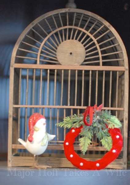 Christmas Bird Cage Glitter bird wreath