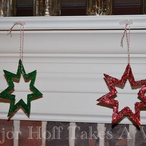 Quick Glitter Star Ornaments with Free SVG file