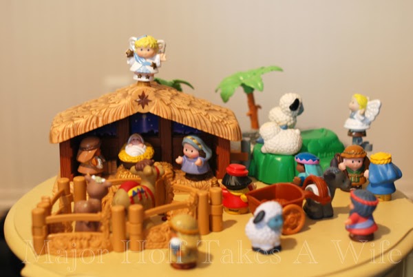 Little People Nativity in playroom