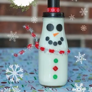 Quick and Easy Snowman Milk Glasses with Free SVG download Snowmanglass
