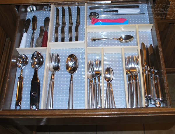 Finished custom silverware drawer organizer