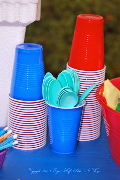 Stacked colored cups with amazing Bahama Bucks Color changing spoons