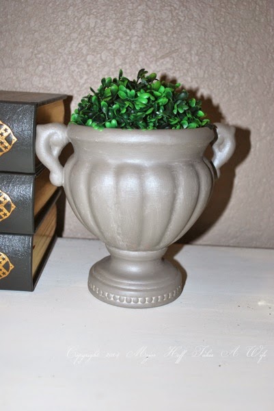 Ballard inspired topiary urn with metallic feel