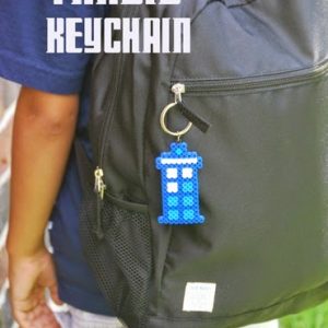 Easy to make Perler Bead Doctor Who Tardis Keychain Doctor Who Tardis Keychain