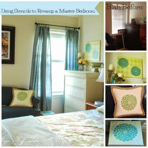 Revamping a Master Bedroom with Tulip For Your Home Stencils and Paints Use stencils to revamp a master bedroom