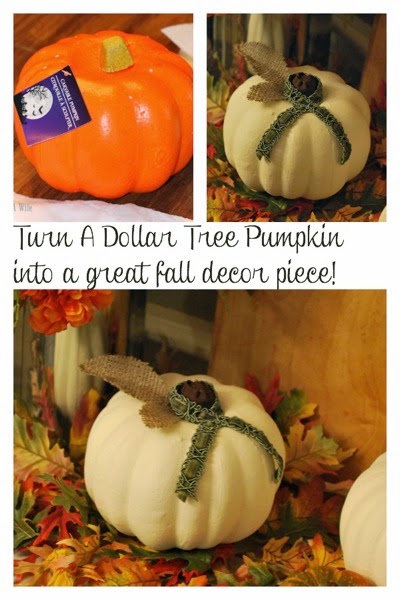 Turn a dollar tree pumpkin into a great fall decor piece