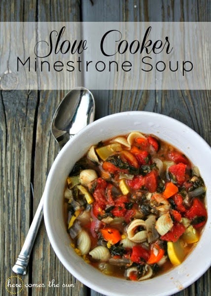 Here Comes the Sun Slow Cooker Minestrone Soup