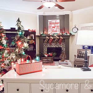 Plaid Country Christmas Living Room Decor