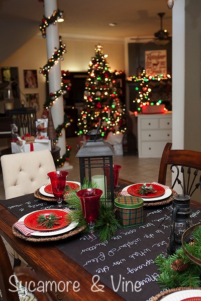Plaid Country Christmas inspired tablescape.