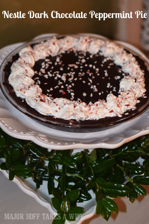 Dark Chocolate Peppermint Chocolate Ganache Pie
