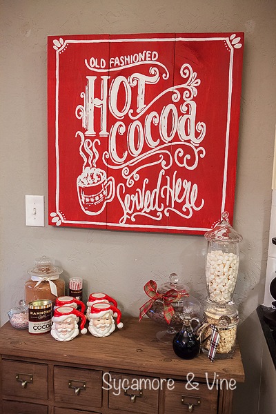 Old Fashioned Hot cocoa served here Sign