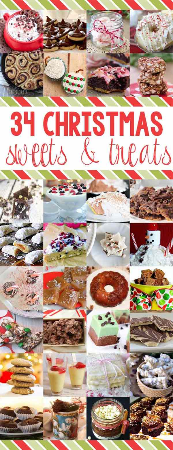 34 of the best Christmas sweets and treats! From fudge to chocolate peanut clusters. Unique recipes that are perfect for holiday gifting!