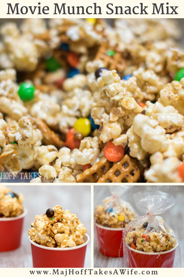 Movie Munch Popcorn is the perfect treat when you are craving something sweet and salty! Use microwave popcorn and a simple recipe for a unique homemade caramel sauce. Perfect for movie night! via @mrsmajorhoff