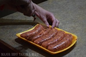 remove casings from Italian sausage links