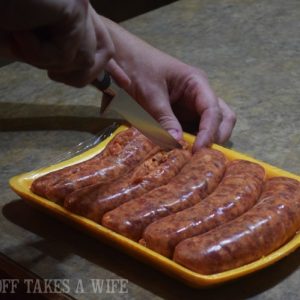 remove casings from Italian sausage links