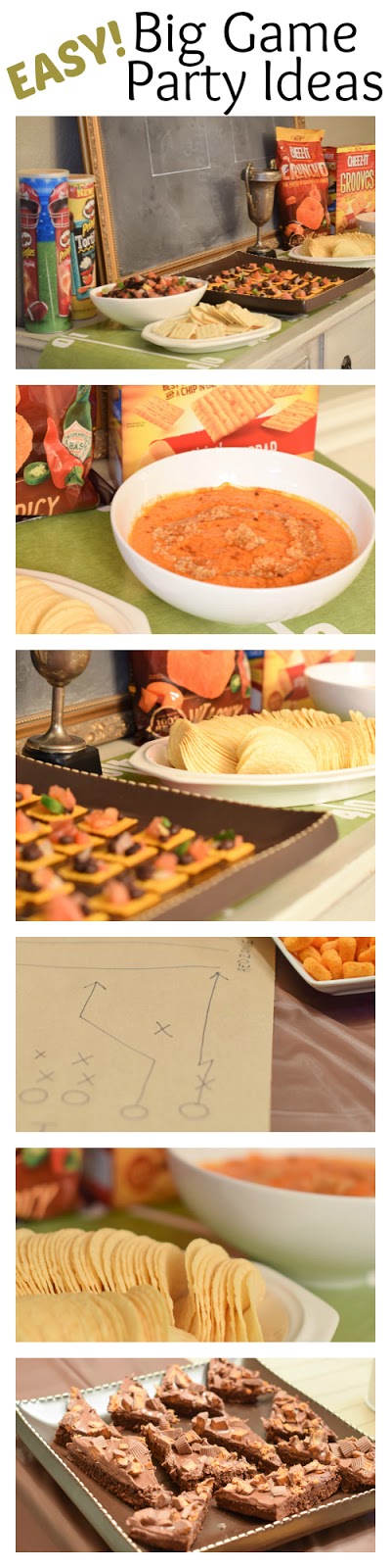 Easy party ideas for your Big Game Party! An easy to throw party for the Big Game. Features easy party ideas for snacks, dips and decor. Includes a recipe for Roasted Red Pepper Hummus without seeds! #BigGameSnacks #collectiveBias #ad 