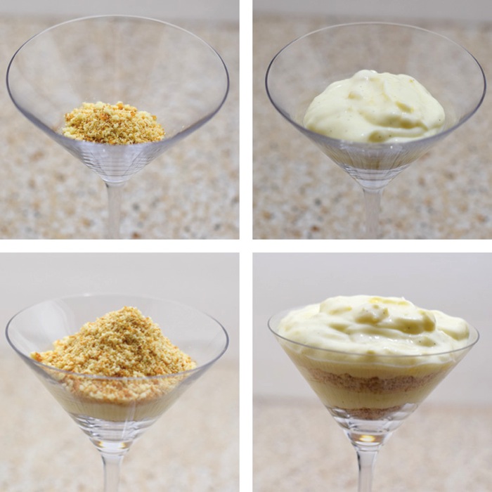 How to assemble a pineapple parfait in a party glass