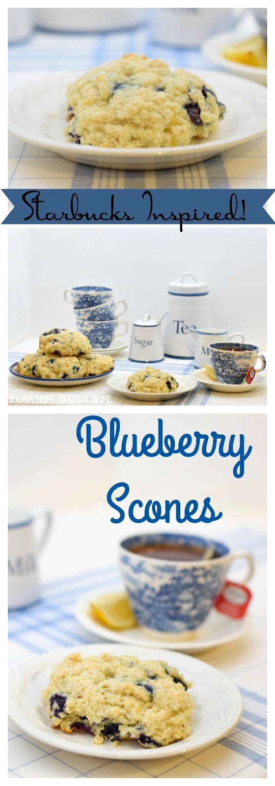 A melt in your mouth recipe for blueberry scones. Inspired by Starbucks in house version, this blueberry scone with hints of lemon and a crunchy sugary top will delight everyone. Serve during High Tea, or just as a mid afternoon snack. Perfect along side tea or coffee, or as a stand alone blueberry dessert. You won't believe how easy these are to make! Never made scones before? Never fear, this includes a step by step tutorial on how to make scones. #HighTea #blueberries #Starbucks #scones #dessert