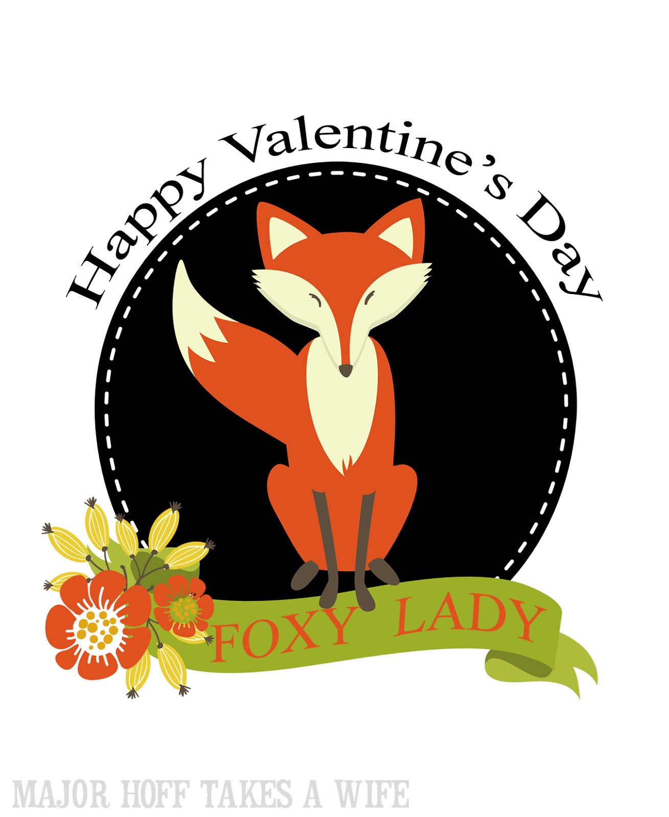 Happy Valentine's Day Foxy Lady Free Printable Cards