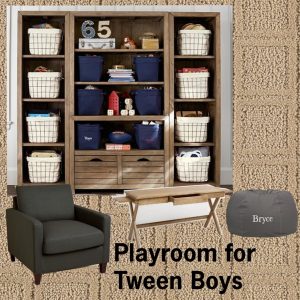 Playroom for Tween Boys Featuring Carpet One Carpet! Playroom for Tween Boys. A nice relaxing color scheme for a tween playroom. Add pops of color to rotate out.