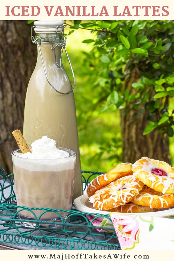Save some time and money by making Iced Vanilla Lattes at home this summer! Have you ever wondered how to make Iced Vanilla Lattes like the fancy coffee shop serves? They are not as complicated as they seem via @mrsmajorhoff