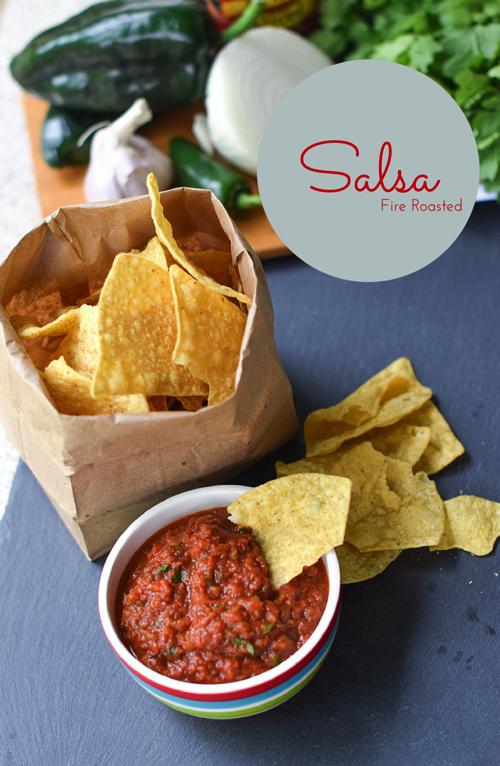 Homemade Fire Roasted Salsa, easy salsa recipe, how to make salsa with canned tomatos, homemade salsa