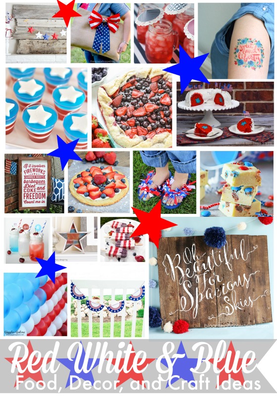 Red White Blue Blog Hop for patriotic recipes, crafts, decor and other Fourth of July ideas.