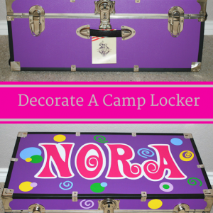 Decorate A Camp Locker in under an hour. Easy DIY lesson on how to decorate a summer camp locker / trunk. Custom Trunks are all the rage and your little one with adore it. Less than 1 hour from start to finish! Uses a Cricut cutting machine and vinyl. #camp #locker #cricut #vinyl #craft #DIY