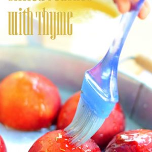 Grilled Peaches with Thyme for Ooey Gooey Fruity Smore's! Take your grilling to the next level with Grilled Peaches & Thyme. Make ooey gooey fruity Smore's. #KingsfordFlavor #CollectiveBias #peaches #sp #ad