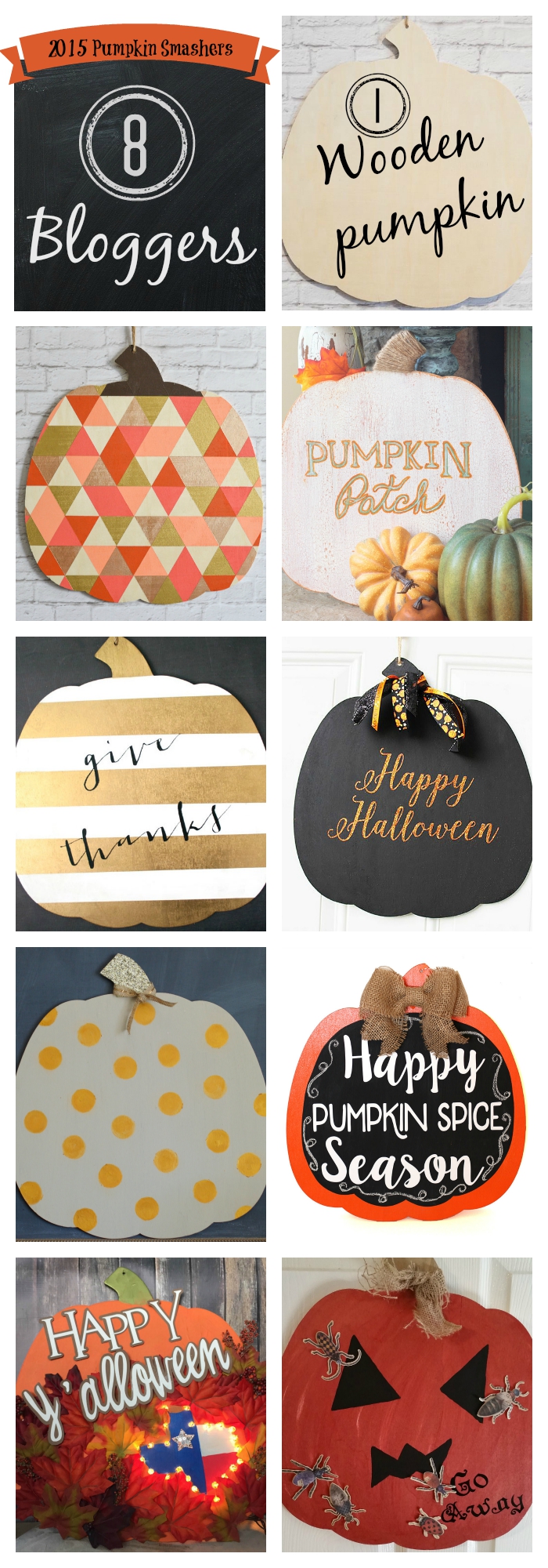 2015 Pumpkin Smashers Blog Hop. How to decorate a plain wooden pumpkin for Halloween. See how easy it is to use Fusion Mineral Paint and DecoArt Metallic Lustre. Also has a blog hop featuring 7 other bloggers decorating the same pumpkin. The possibilities are endless!