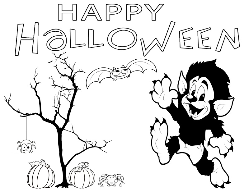 Free Happy Halloween Coloring Pages 