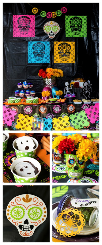 Day of the Dead. Looking for party ideas for Dia de los Muertos? This Day of the Dead Dinner Party is packed full of ideas. From recipes, to table settings, to crafts, you will have everything you need to throw a successful party! #ad #CollectiveBias