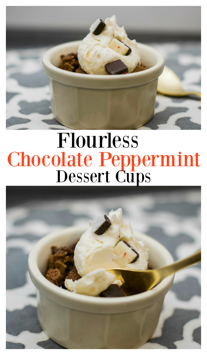 Flourless Chocolate Peppermint Dessert Cups