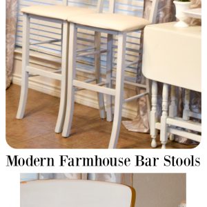 Modern Farmhouse Bar Stools DIY'ed with Pure & Original Classico Paint Modern Farm House Barstools. Itching to try a mineral, chalk and water based paint? Try this simple DIY to turn ordinary bar stools into stunning pieces for that modern farmhouse look. #sp f