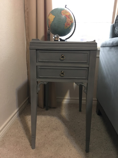 Side Table makeover with Metallic accent cream