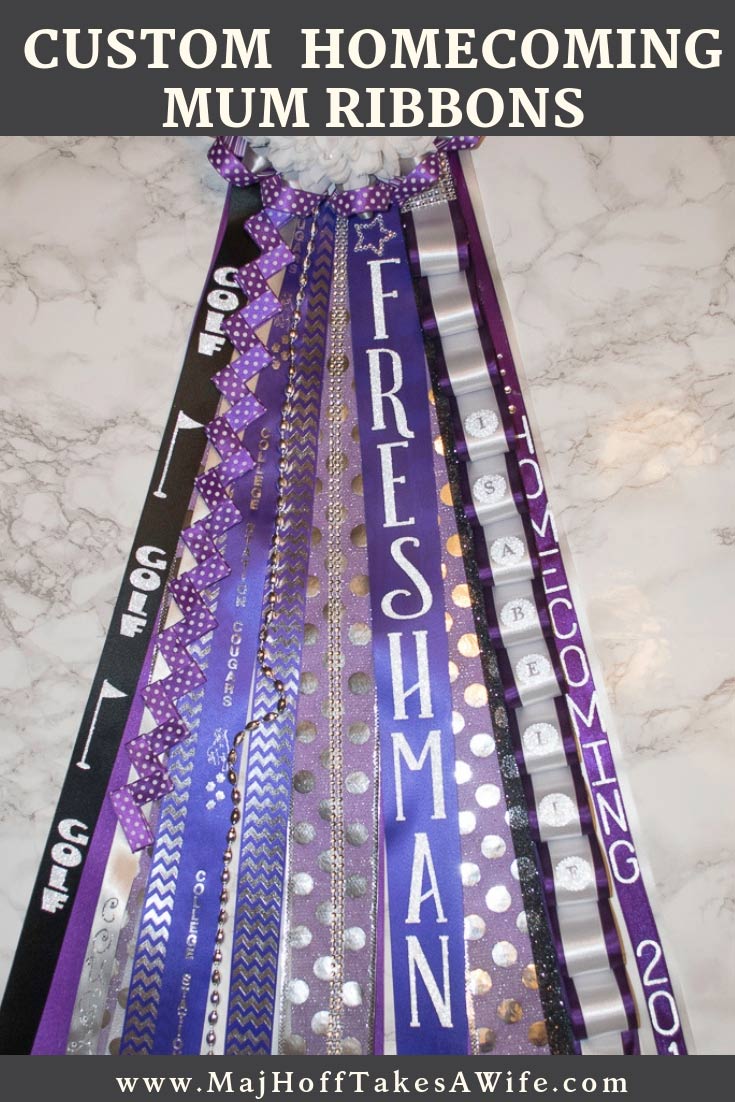 Texas homecoming mum supplies don't come cheap, save lots of money by creating your own unique DIY ribbons and utilizing your Cricut or other svg cutter! You’ll be able to make ribbons for a freshman to your senior, for boys, for athletes or for anyone! Step by step tutorial shows you how to make a variety of ideas and styles! #cricut #Texashomecoming #mums #MHTAW via @mrsmajorhoff