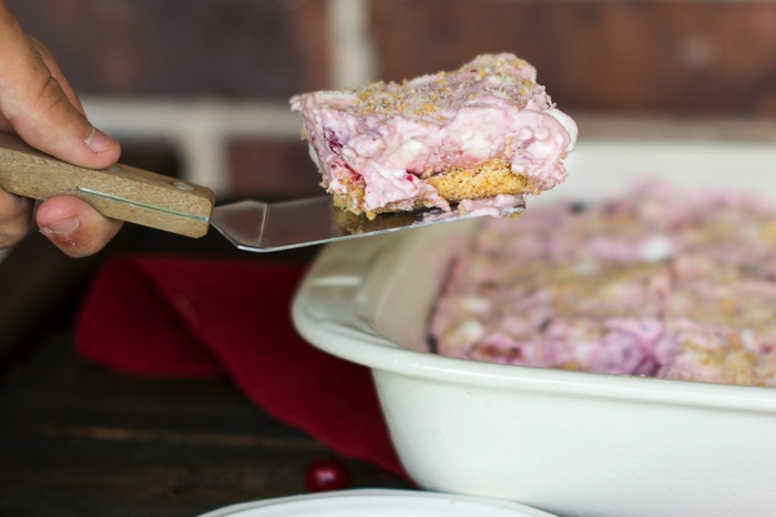cranberry fluff turned into an icebox cake!