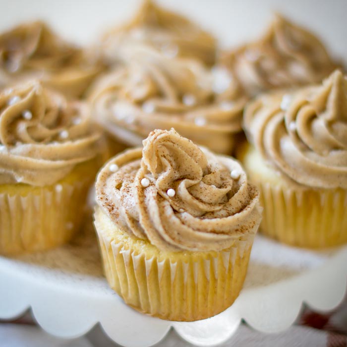 Maple Snickerdoodle cupcakes with maple icing.