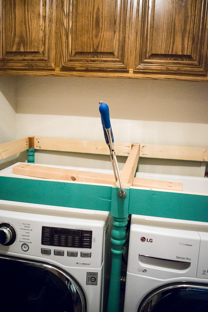 Diy An Oversized Table For The Laundry, Laundry Room Folding Table Over Washer And Dryer