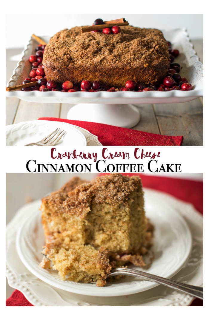 Perfect recipe for those holiday brunches! Cranberry Cream Cheese Coffee Cake. Print the recipe for an easy Christmas breakfast recipe or a sweet afternoon snack.