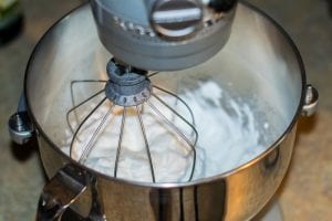 beating egg whites in a kitchenaid mixer for flourless cookies