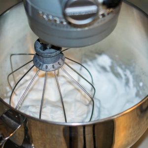 beating egg whites in a kitchenaid mixer for flourless cookies