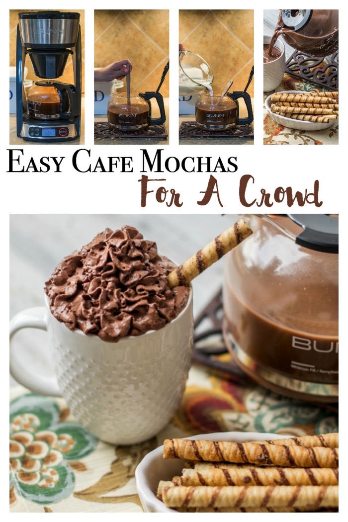 Brew your own Cafe Mochas in your coffee pot! Simple recipe shows how to wow your guests and channel your inner barista! #PerfectCoffeeAtHome #ad