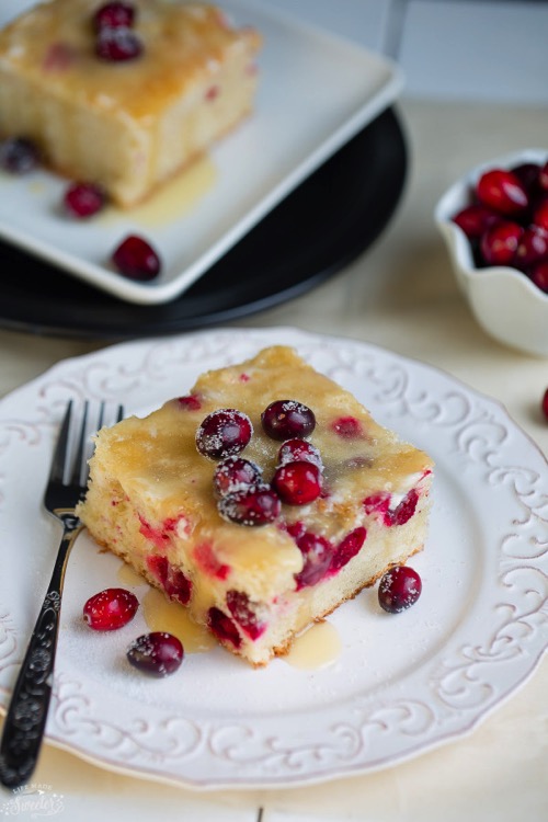 Cranberry Christmas Cake with Butter Sauce makes the perfect dessert for the holidays 