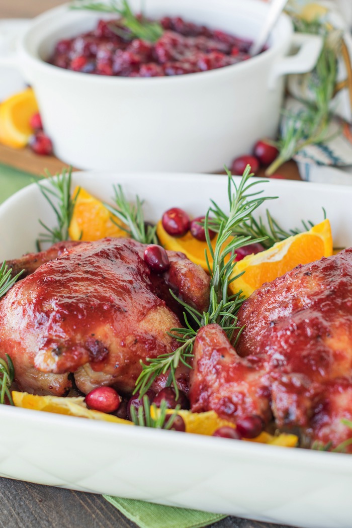 Cranberry Orange Cornish Hens for a simple Thanksgiving dinner