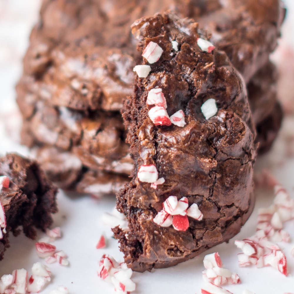 Perfect cookie to gift for the holidays! This recipe is naturally gluten free! Flourless Chocolate Peppermint Cookies are easy to make and a crowd-pleaser!