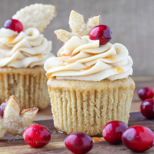 Spiced Apple Cider Cranberry Cupcakes 